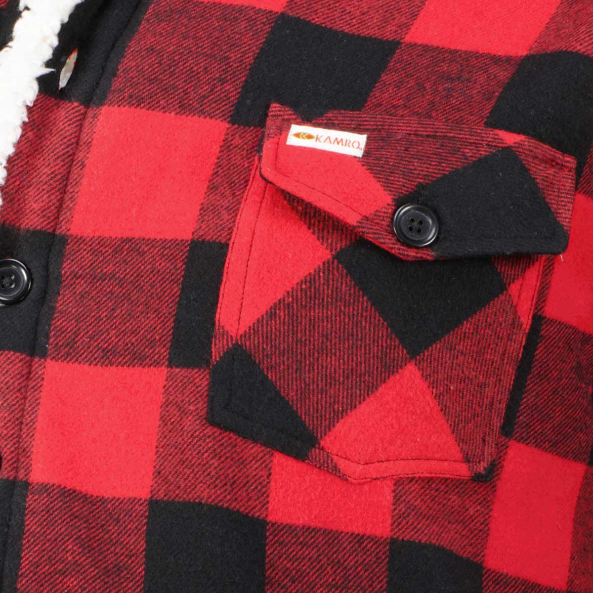 Kamro Gefütterte Hemdjacke im Holzfäller-Stil rot/schwarz
