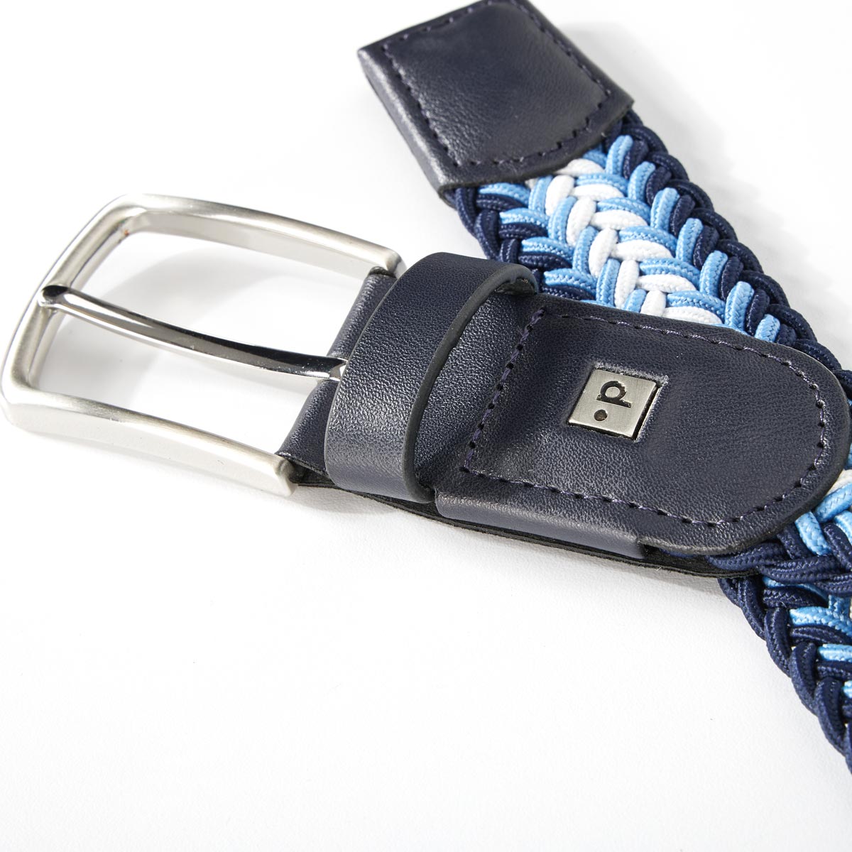 Pfundskerl Stretch-Gürtel mit Flechtmuster, Überlänge  blau/dunkelblau