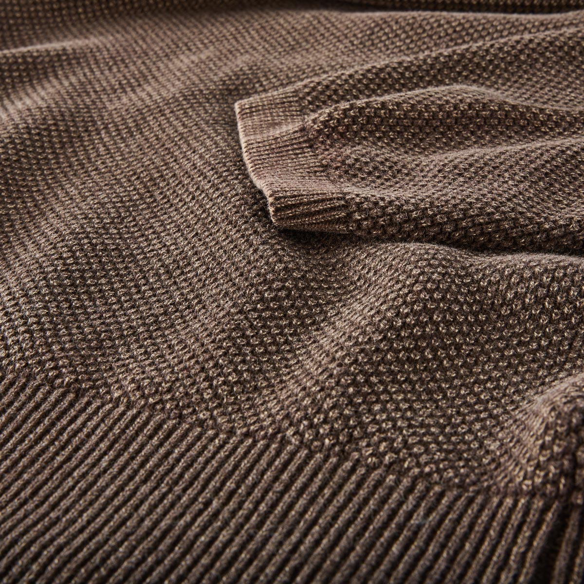 North Pullover mit Struktur dunkelbraun