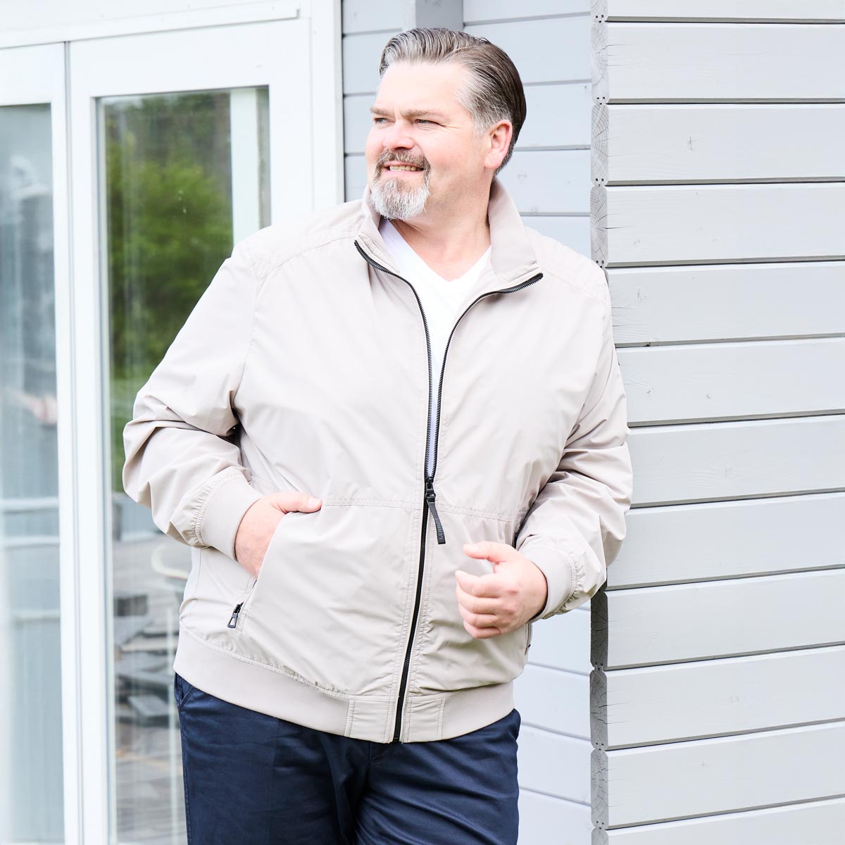 Lerros Blousonjacke mit Stretch, wasserabweisend  beige Lerros Blousonjacke mit Stretch, wasserabweisend  beige