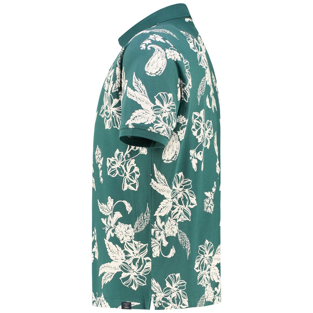 Lerros Poloshirt mit Allover-Muster dunkelgrün