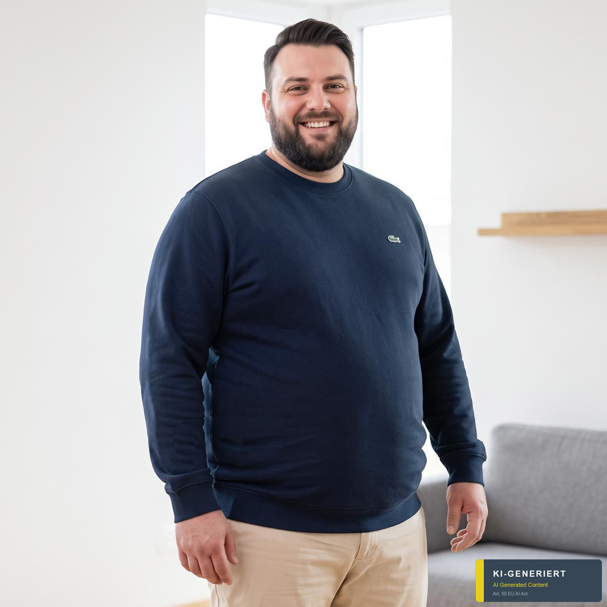 LACOSTE Sweatshirt aus Baumwollfleece marine