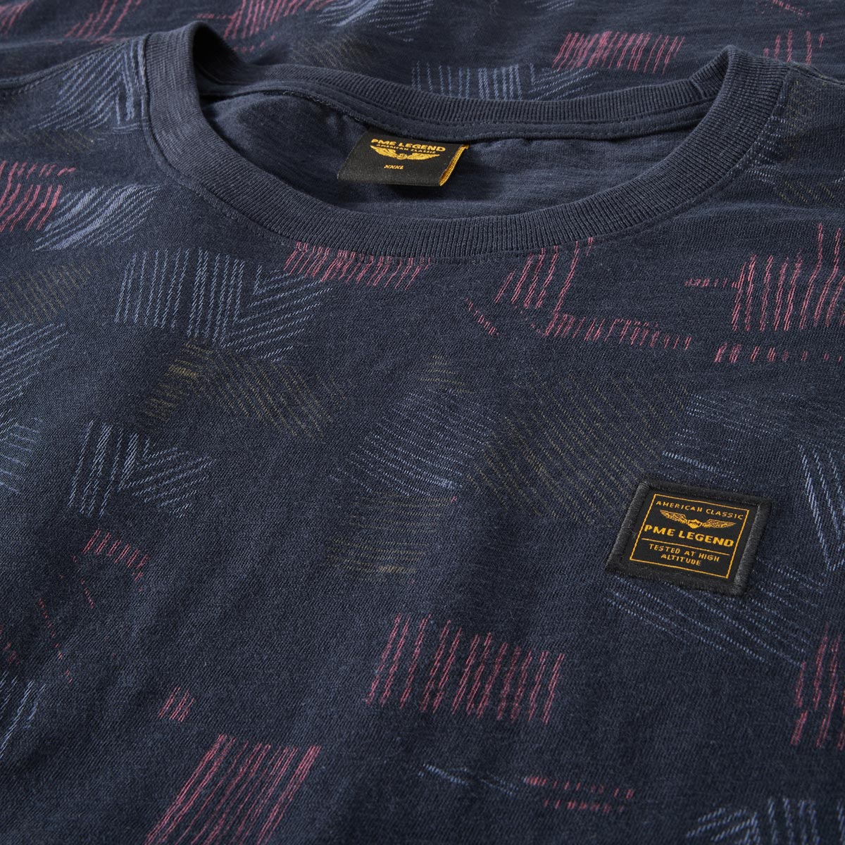 PME LEGEND T-Shirt mit Allover-Muster dunkelblau