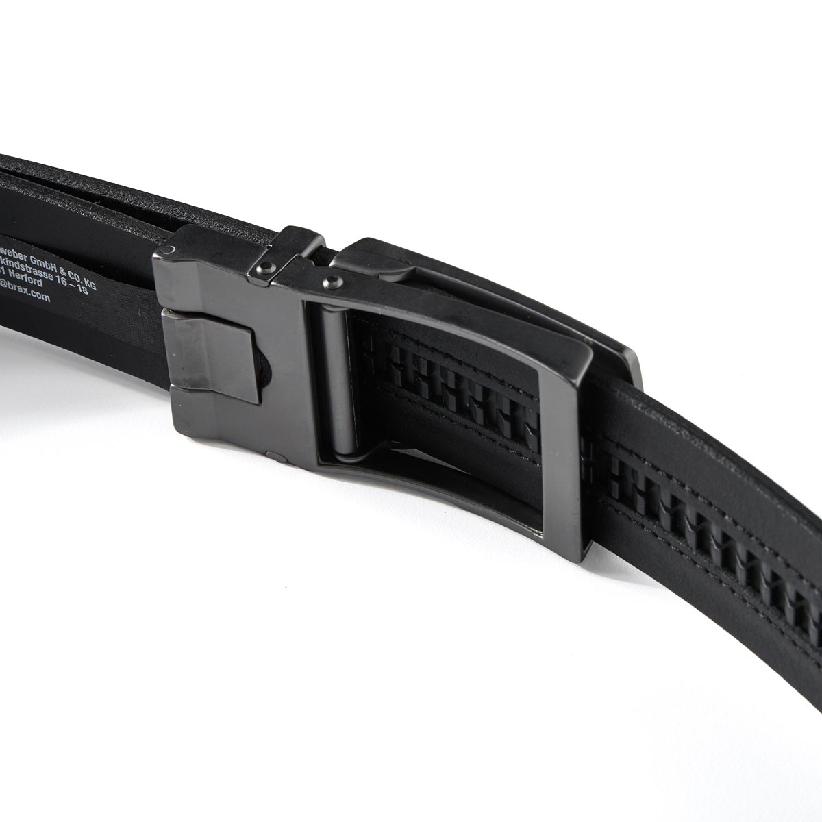 EUREX Ledergürtel mit Metallschnalle schwarz/schwarz