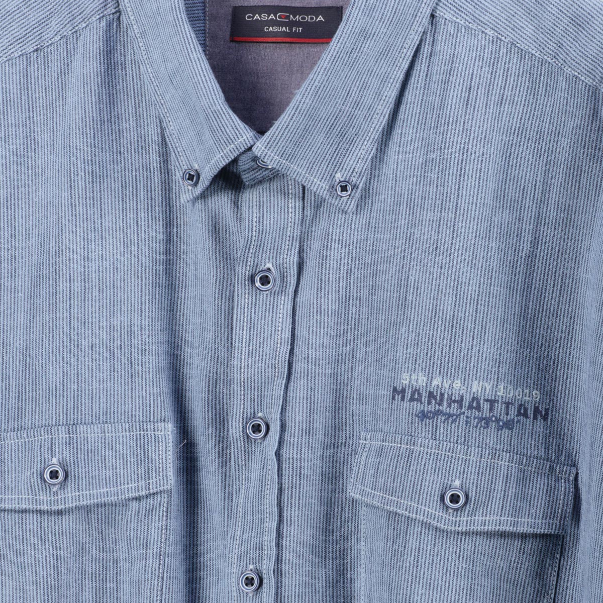 CASA MODA Freizeithemd mit Leinen blau CASA MODA Freizeithemd mit Leinen blau