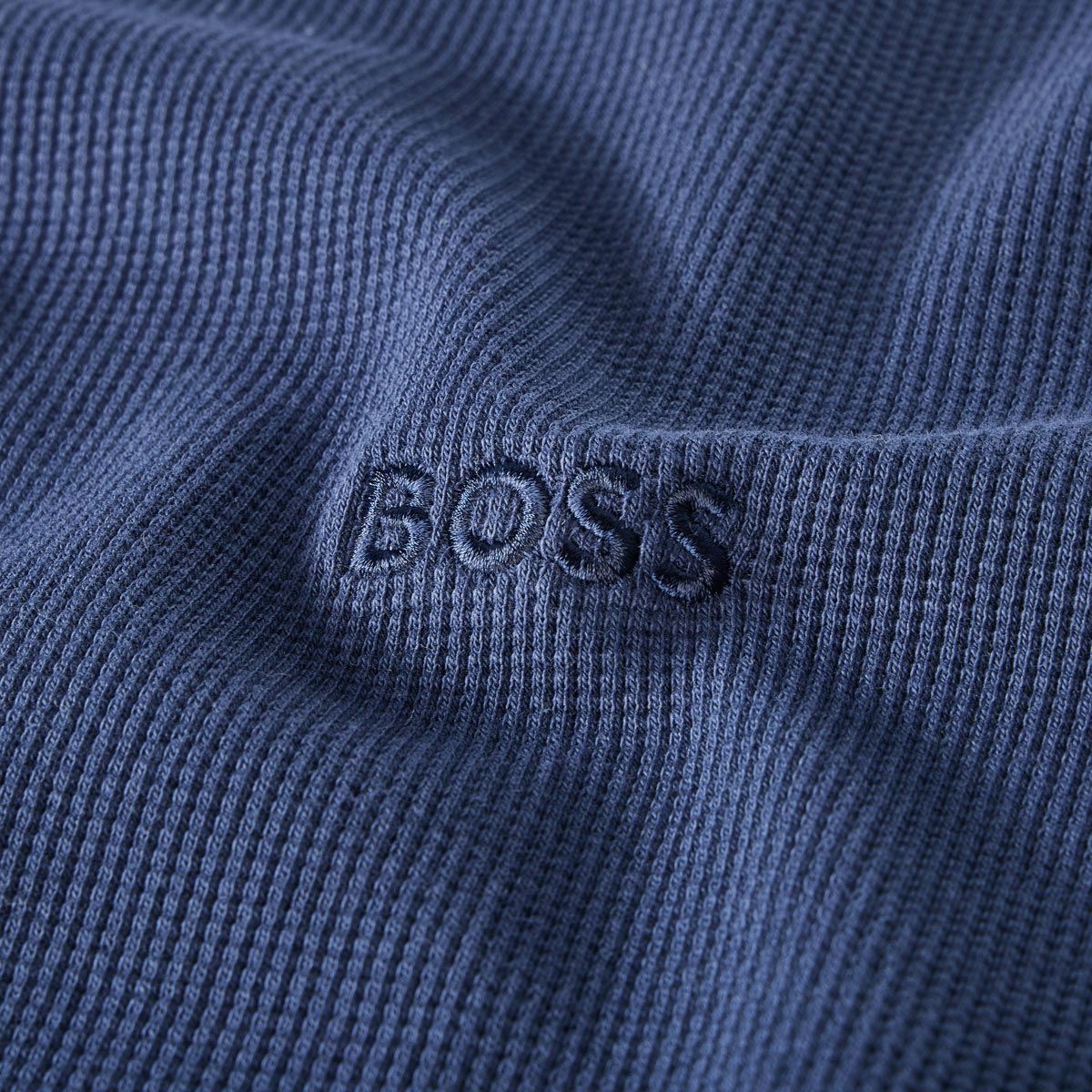 BOSS Longsleeve mit Stretch mittelblau