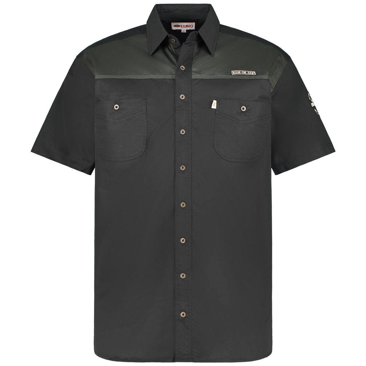 Kamro Freizeithemd mit Stickerei Farbe schwarz Größe: 10XL günstig online kaufen