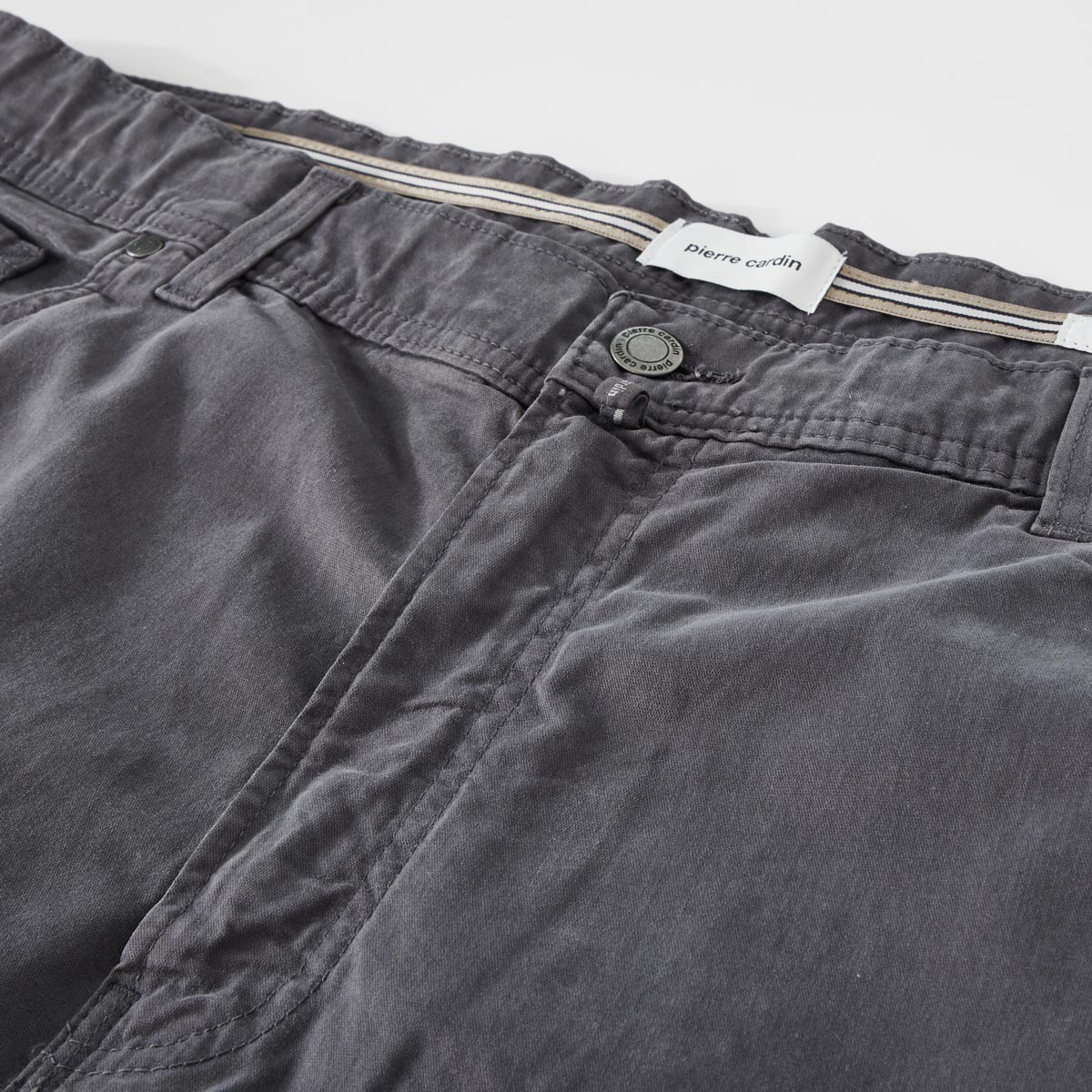 Pierre Cardin Baumwollhose mit Stretch "Lyon", Tapered Fit grau