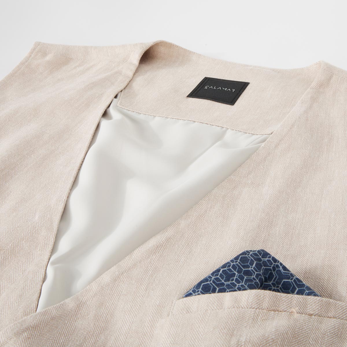 Calamar Sakkoweste mit Leinen beige