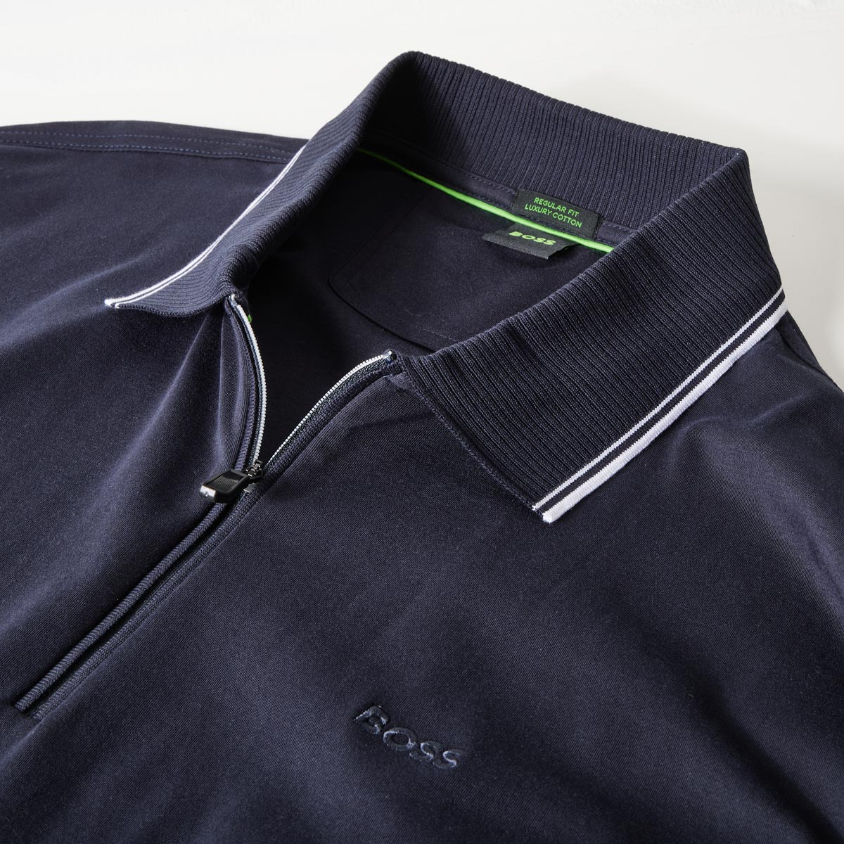BOSS Langarm-Poloshirt dunkelblau