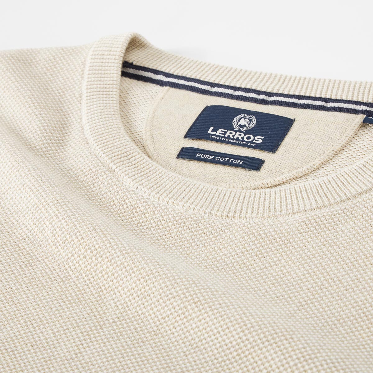 Lerros Pullover in Reiskorn-Struktur beige
