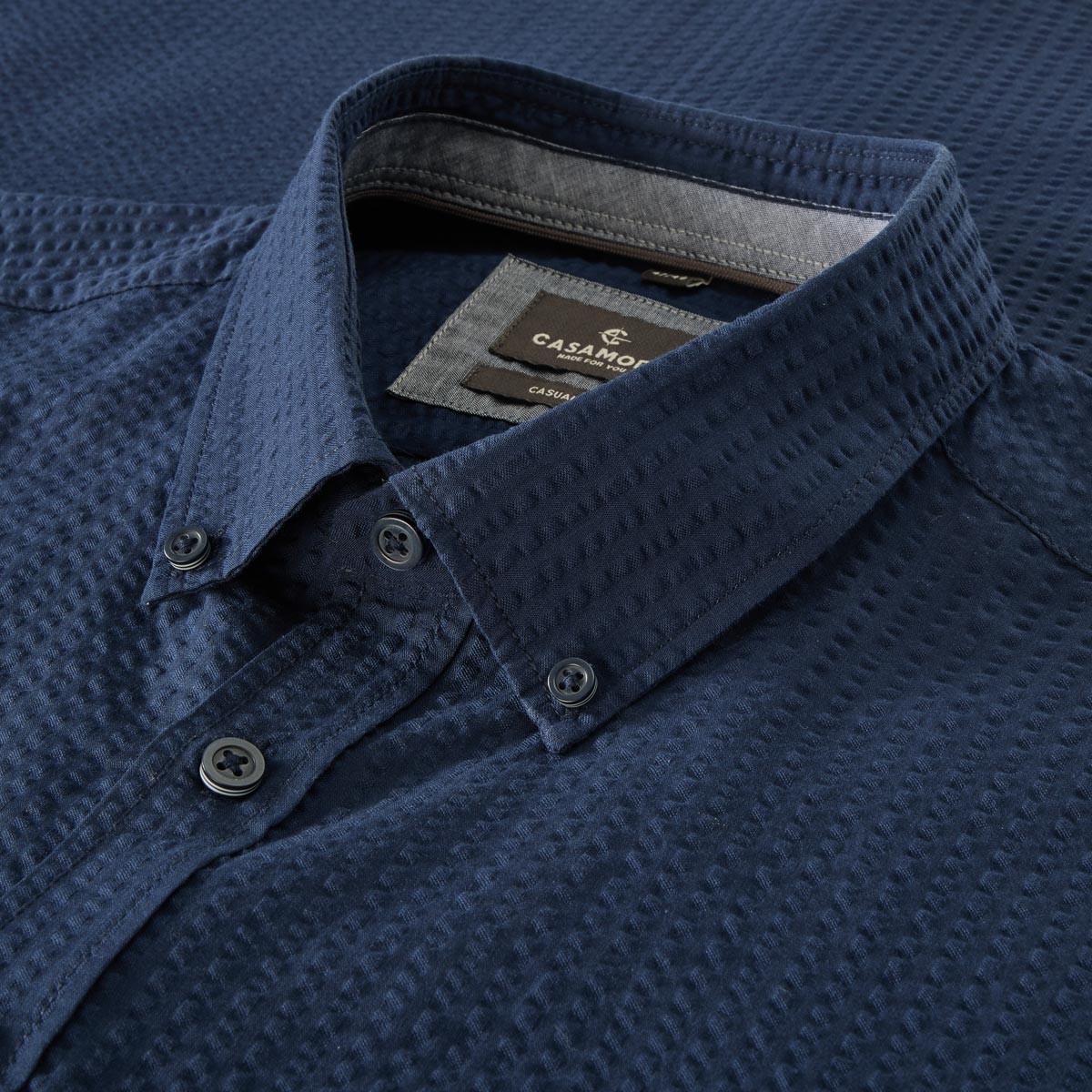 CASA MODA Freizeithemd aus Baumwolle jeansblau