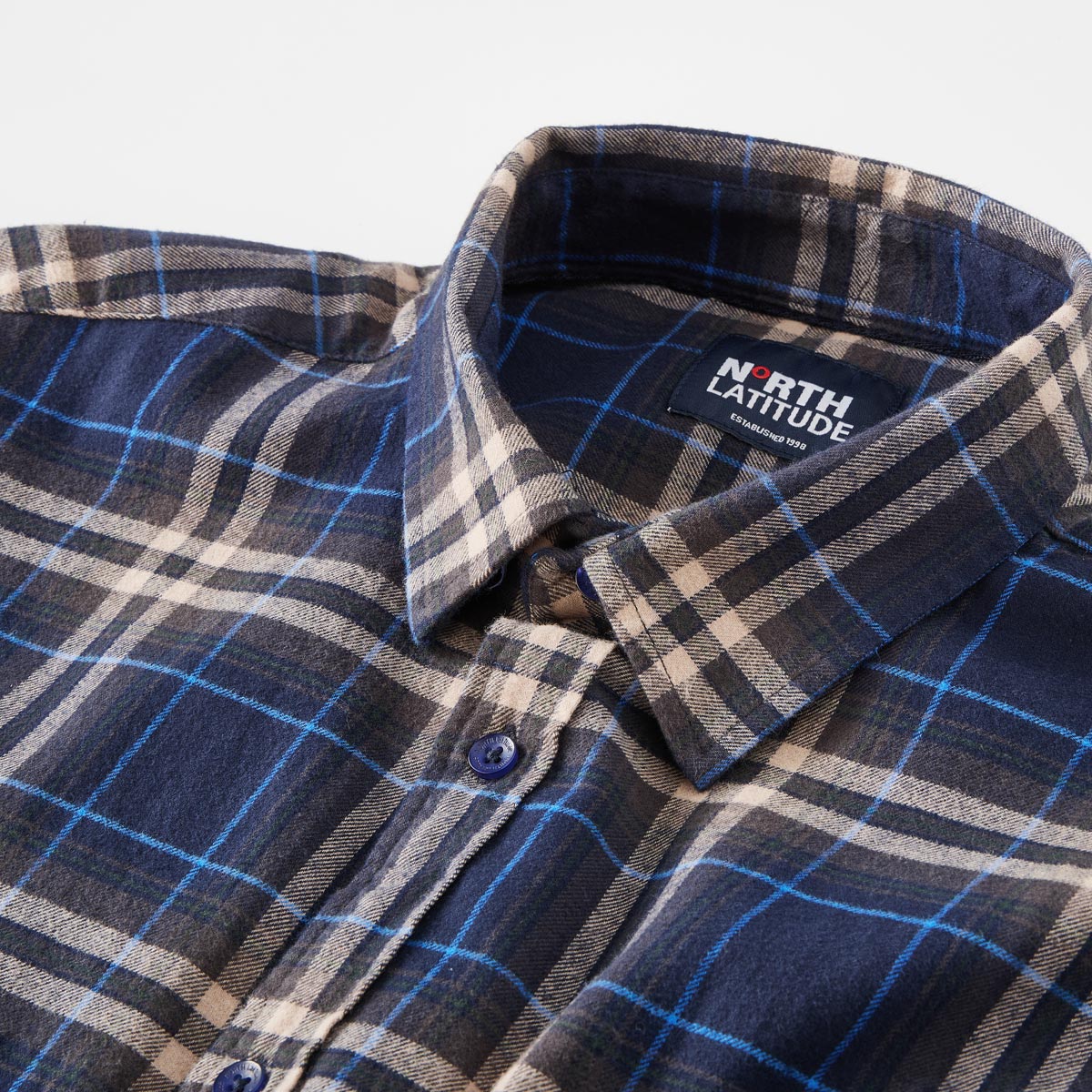 North Flanellhemd im Comfort Fit dunkelblau