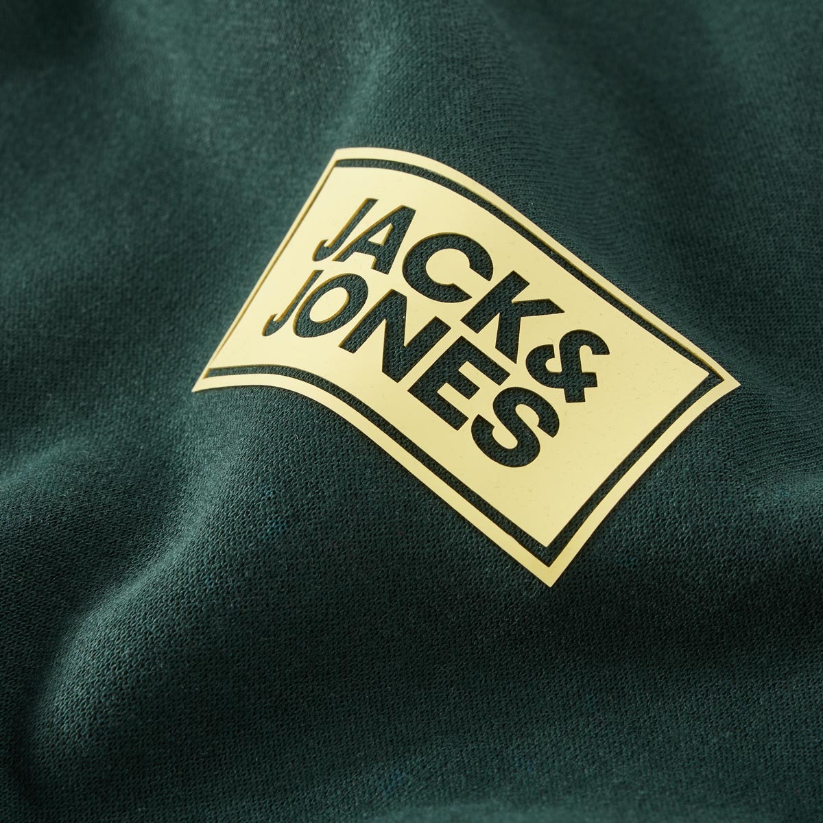 Jack&Jones Sweatshirt mit Label-Print dunkelgrün