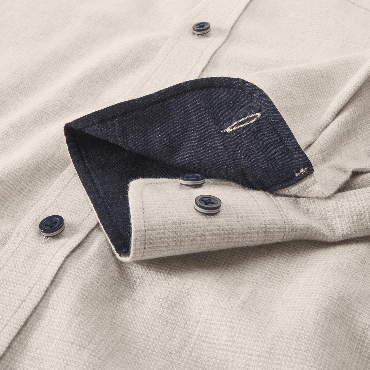 CASA MODA Freizeithemd aus Baumwolle beige