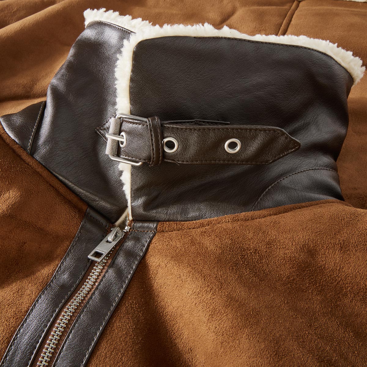 Jack&Jones Blousonjacke aus Kunstleder cognac