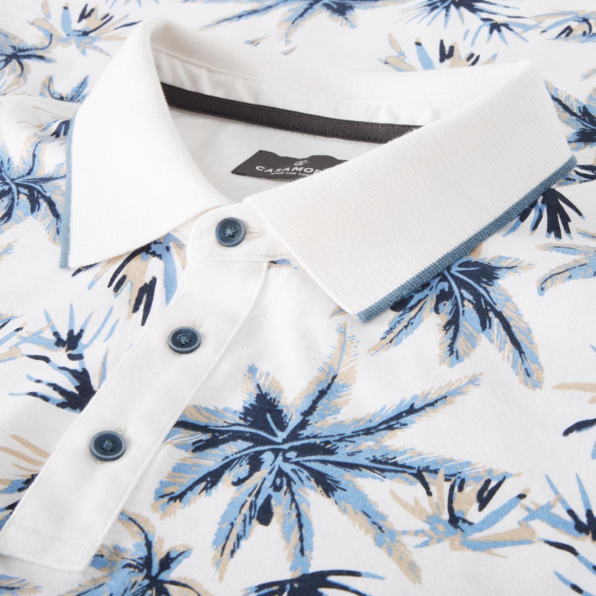 CASA MODA Poloshirt mit Motiv-Print natur