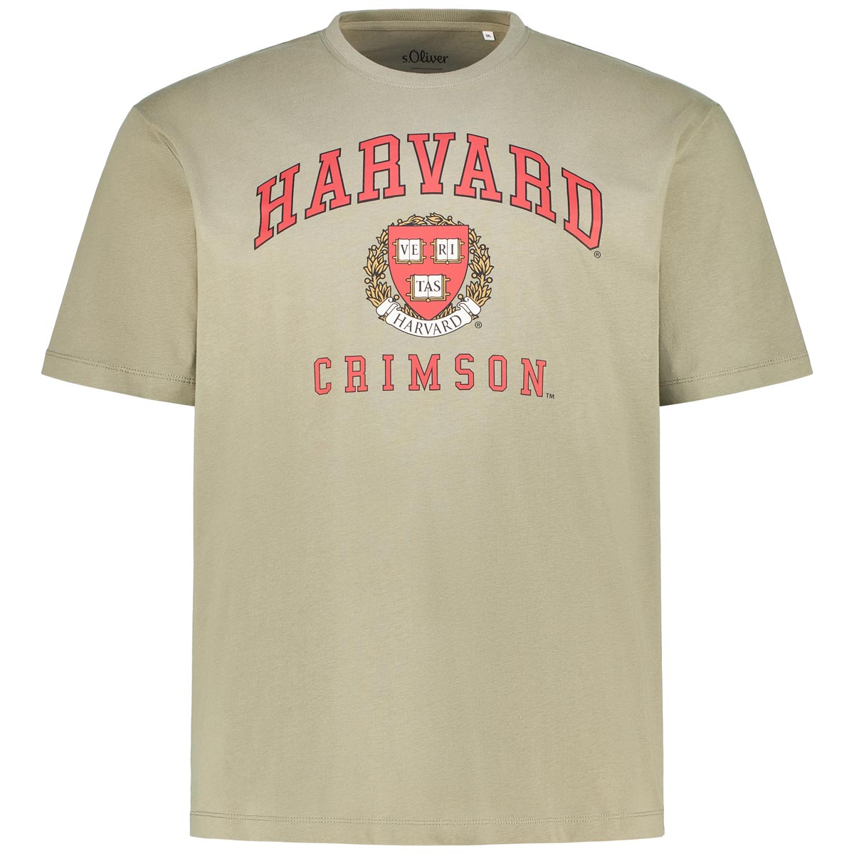 s.Oliver T-Shirt mit Statement-Print Farbe oliv Größe: 3XL günstig online kaufen