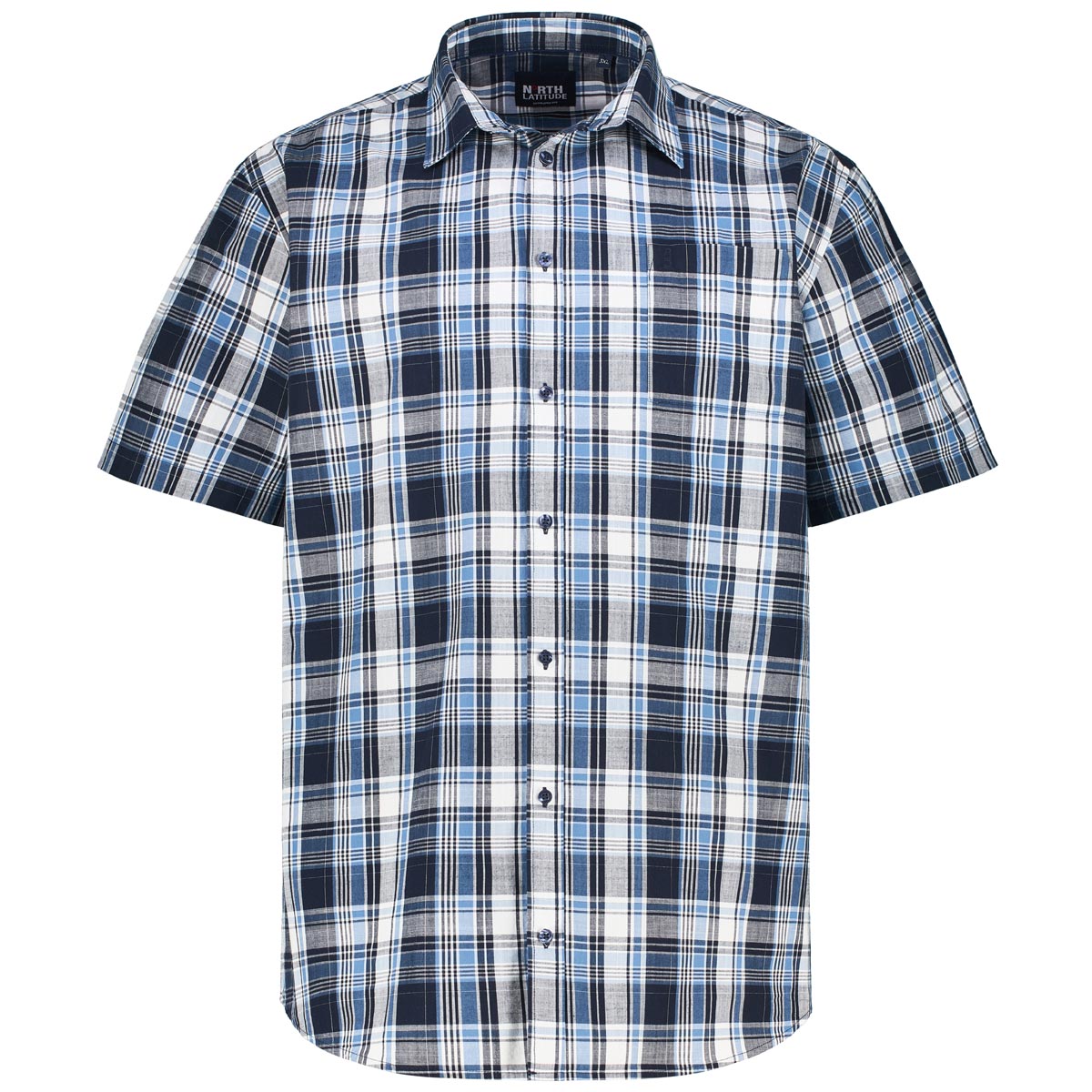 North Freizeithemd mit Karomuster Farbe dunkelblau Größe: 7XL günstig online kaufen