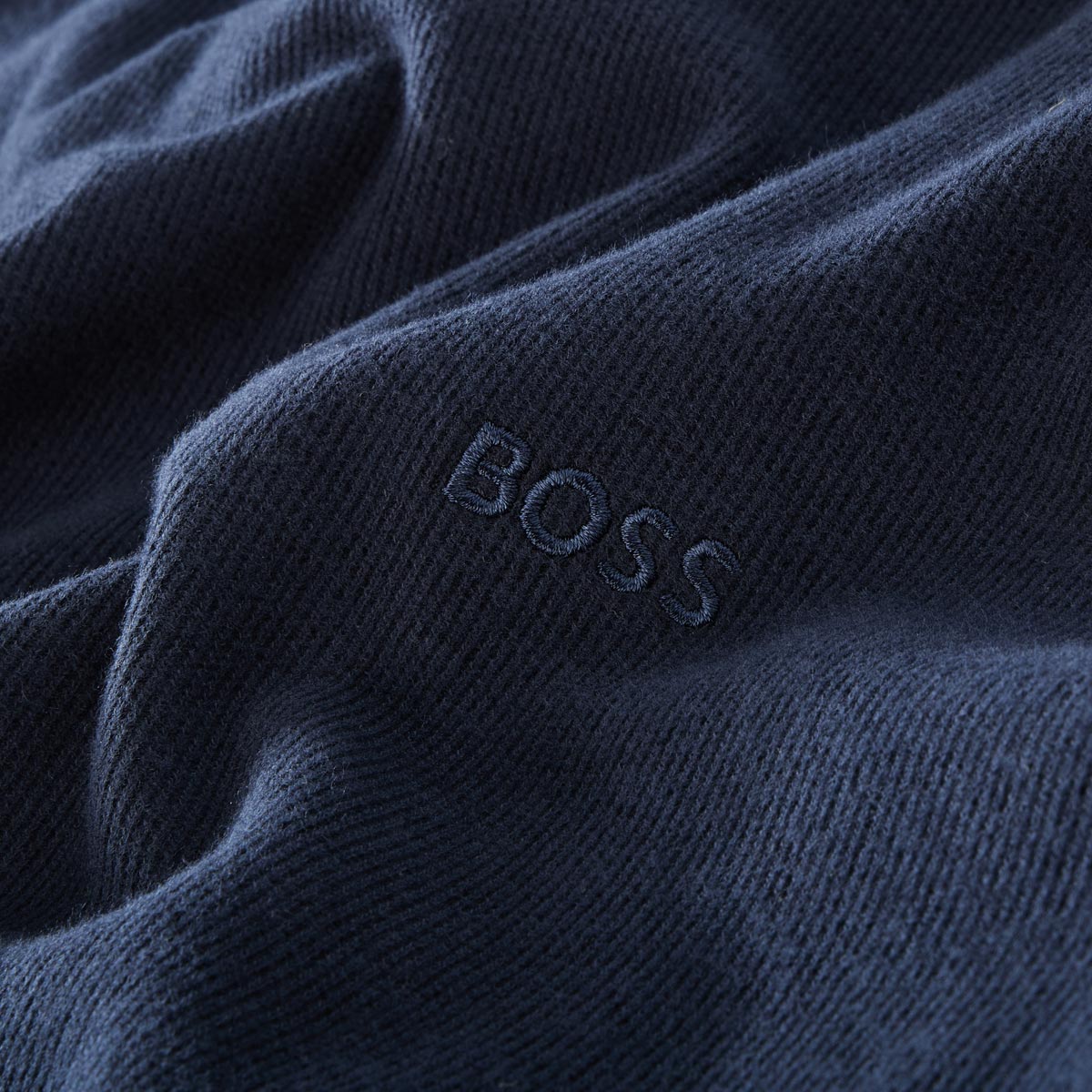 BOSS Pullover aus Baumwolle dunkelblau