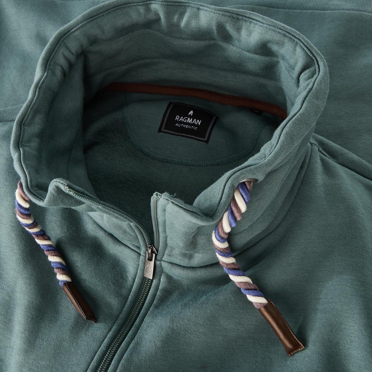 RAGMAN Sweatjacke aus Baumwollmischung dunkelgrün