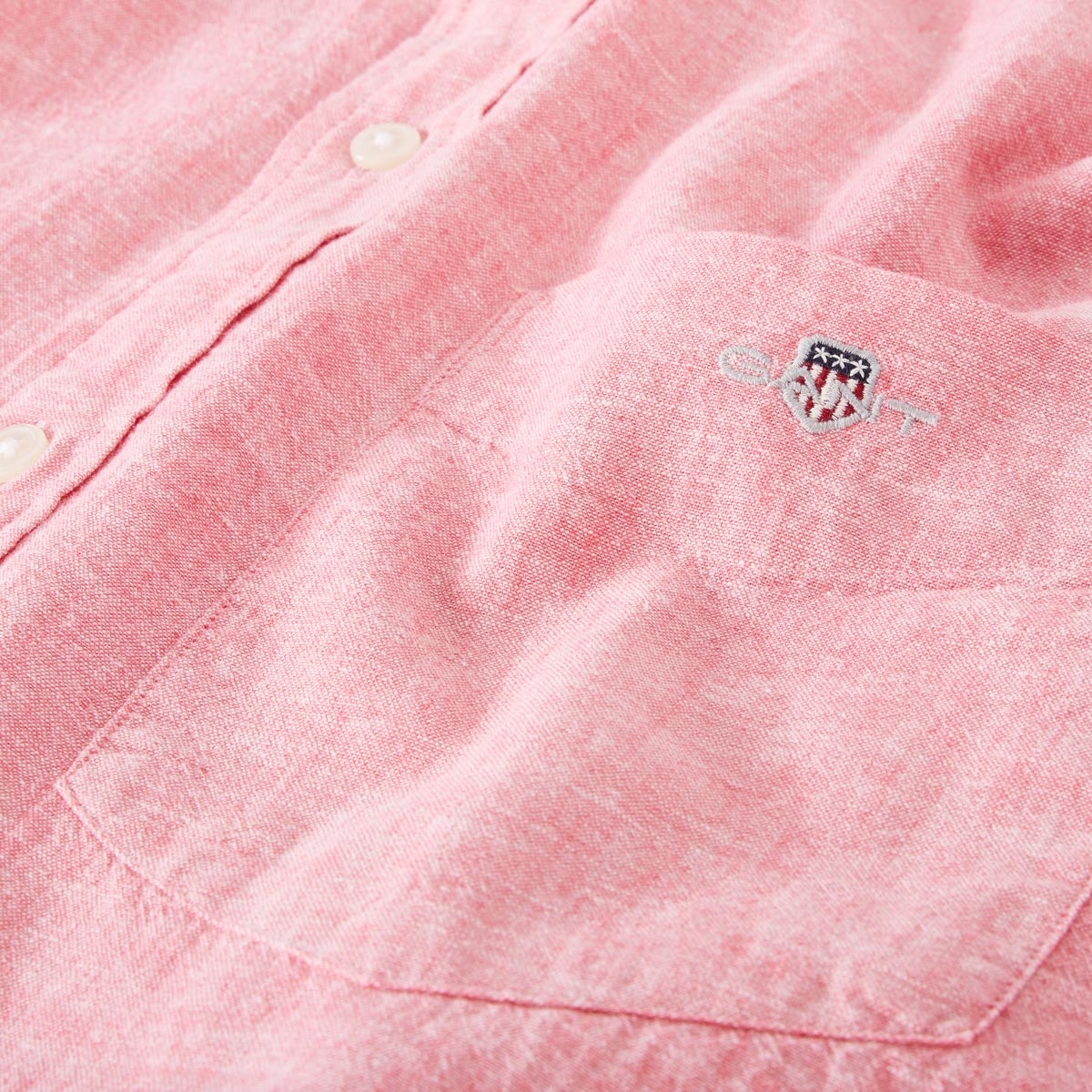 Gant Freizeithemd mit Leinen rot/weiß