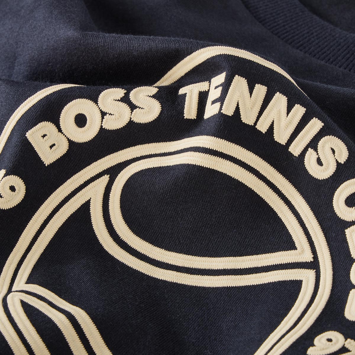 BOSS T-Shirt mit Label-Print dunkelblau
