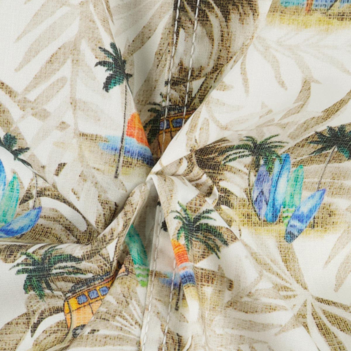 CASA MODA Freizeithemd mit Allover-Muster, Short Style beige