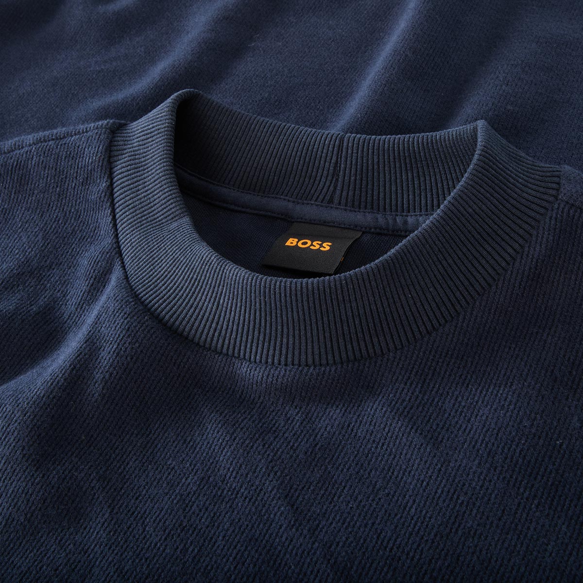 BOSS Pullover aus Baumwolle dunkelblau