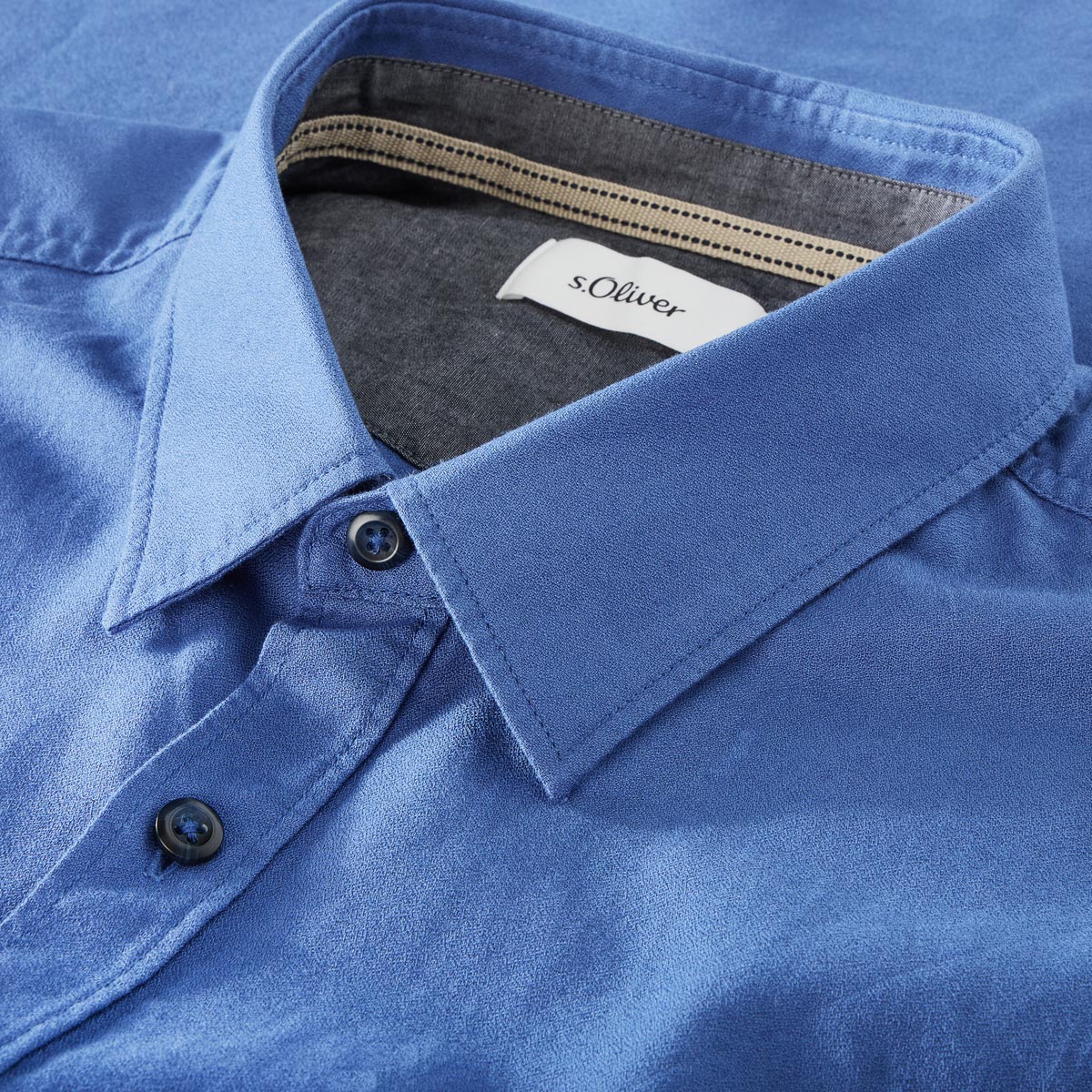 s.Oliver Freizeithemd aus Baumwolle blau