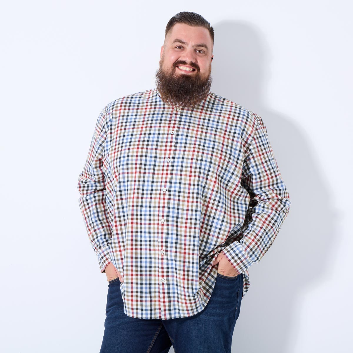 Pfundskerl Freizeithemd mit Karomuster blau