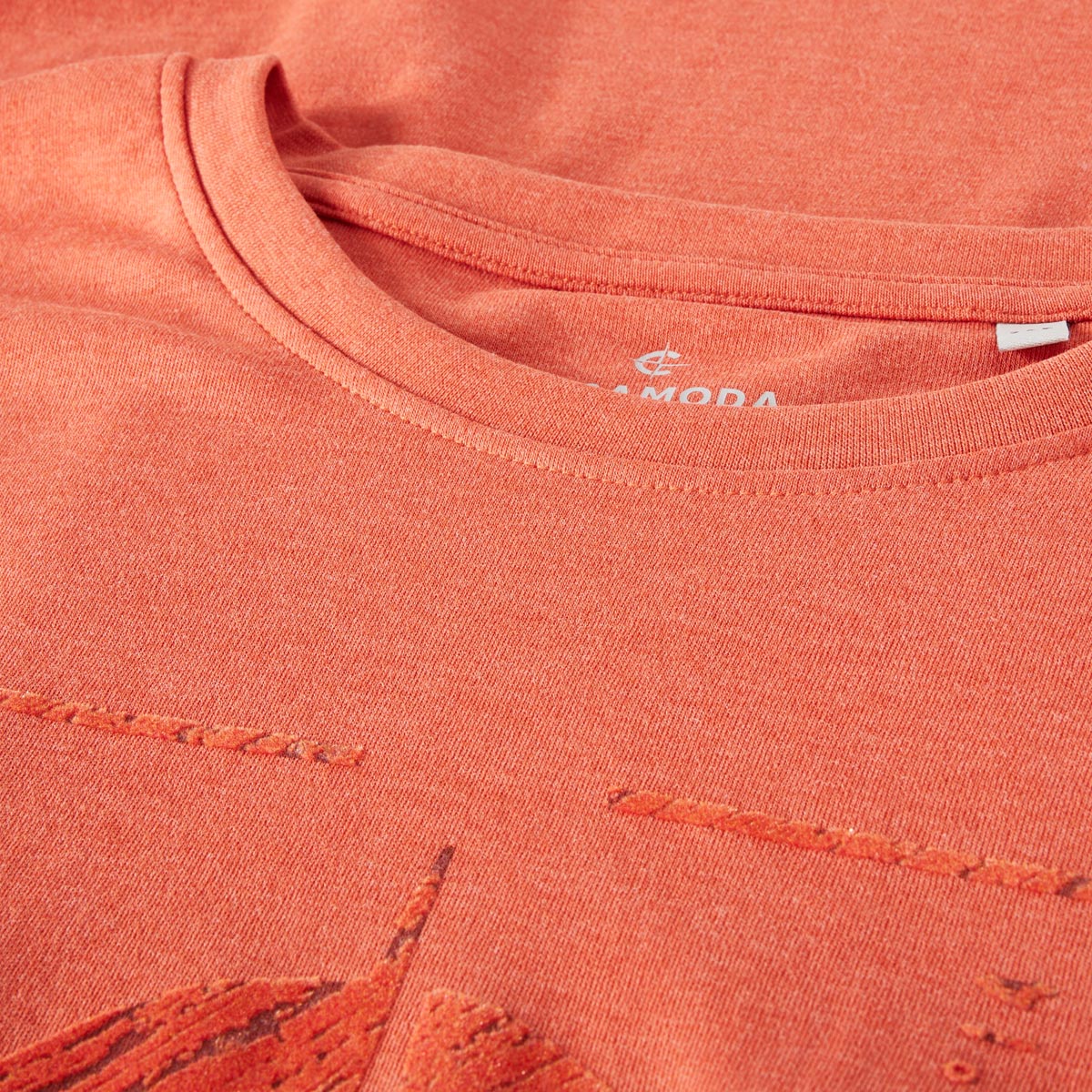 CASA MODA T-Shirt mit Label-Print Farbe orange Größe: 3XL günstig online kaufen