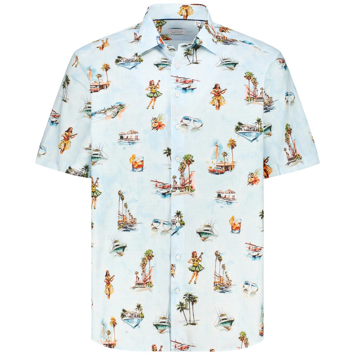 ETERNA Businesshemd mit Allover-Muster Farbe hellblau Größe: 46 günstig online kaufen