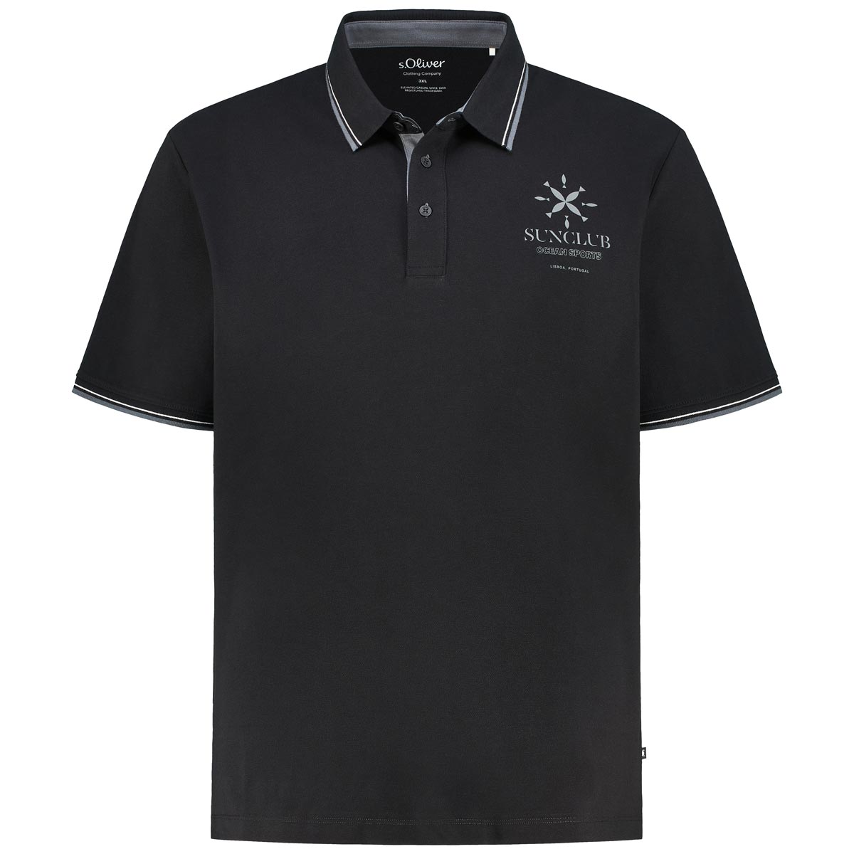 Poloshirt mit Motiv-Print