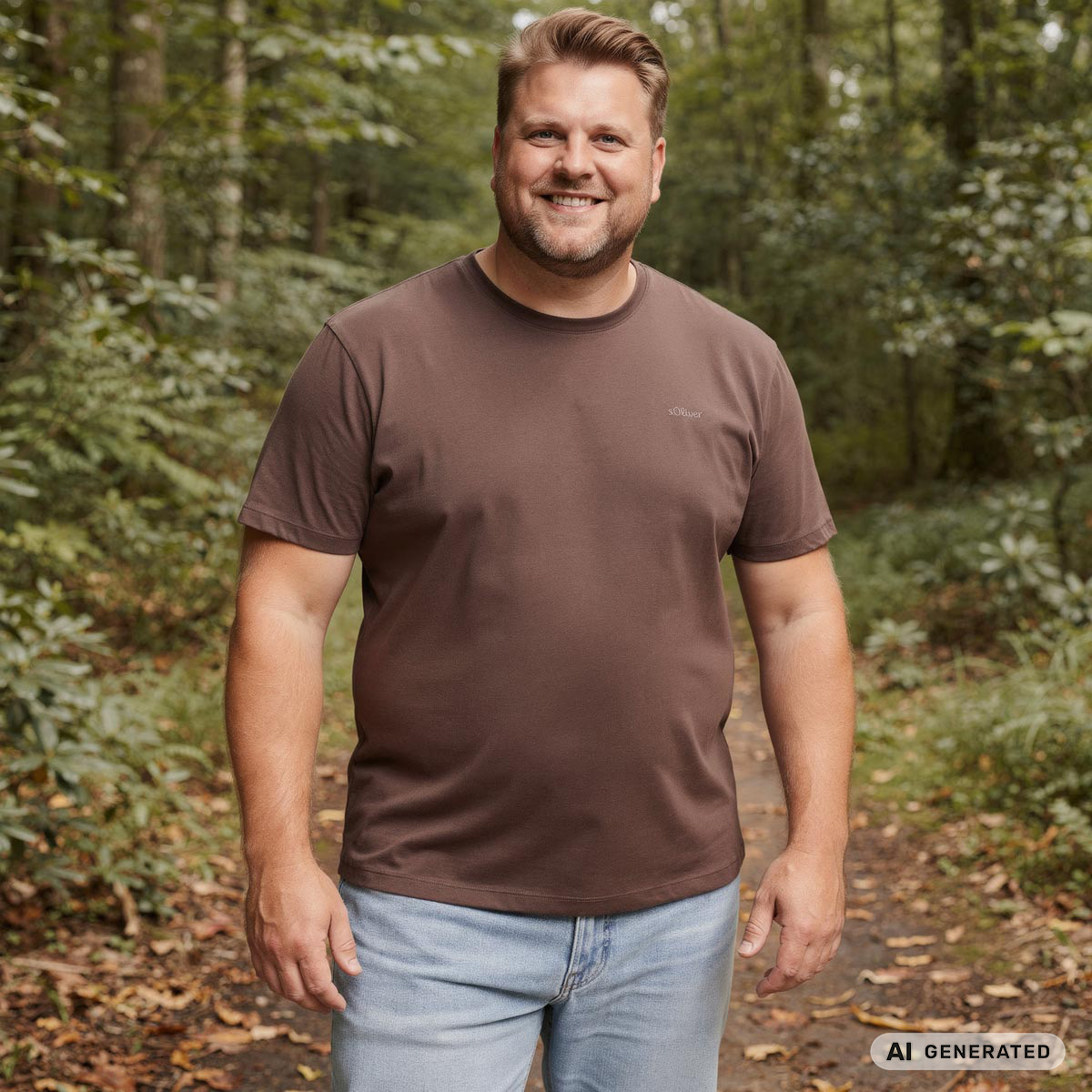 s.Oliver Basic-T-Shirt braun