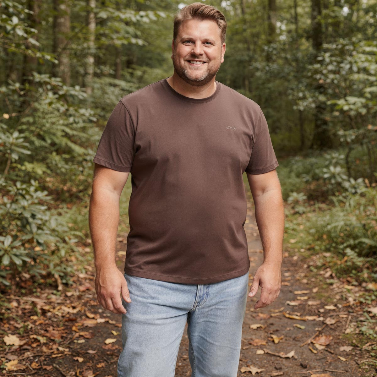 s.Oliver Basic-T-Shirt braun