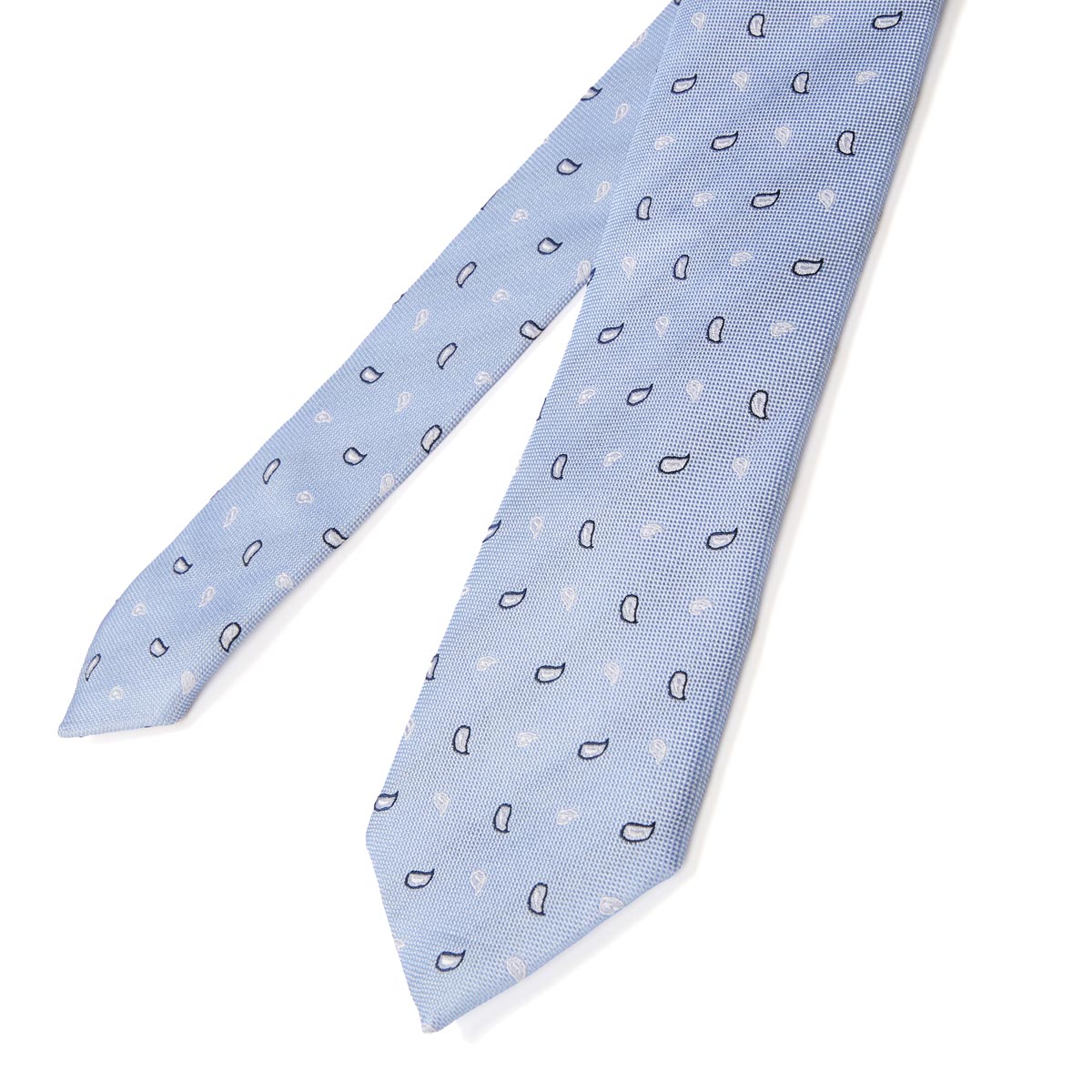Pfundskerl Extralange Seidenkrawatte mit Webmuster hellblau
