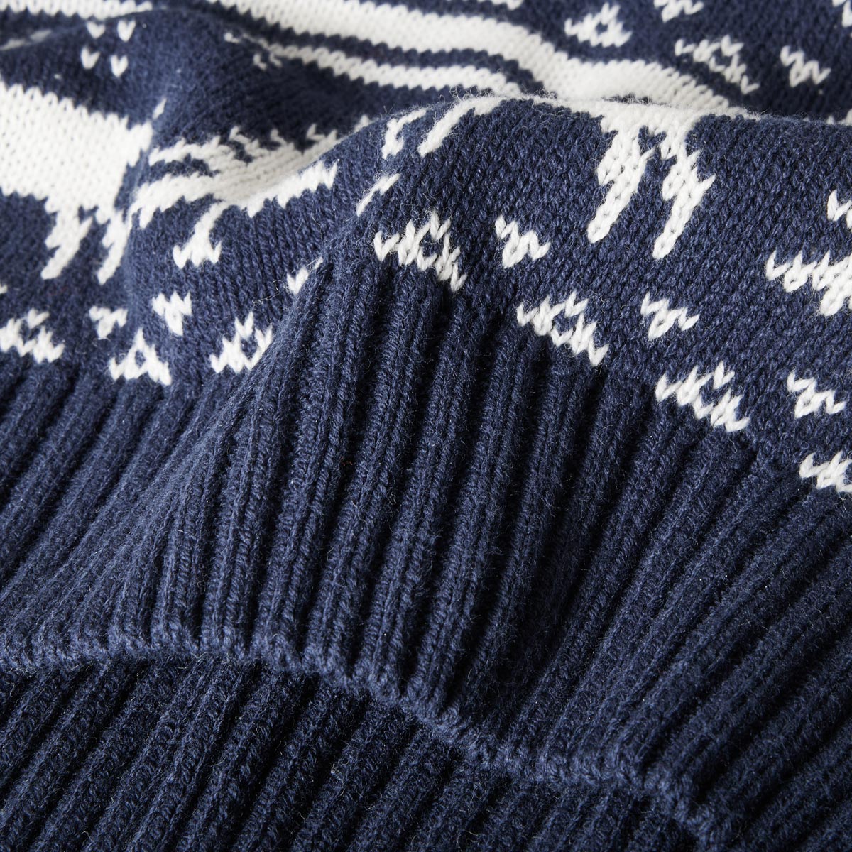 North Stickpullover mit Wintermotiv dunkelblau
