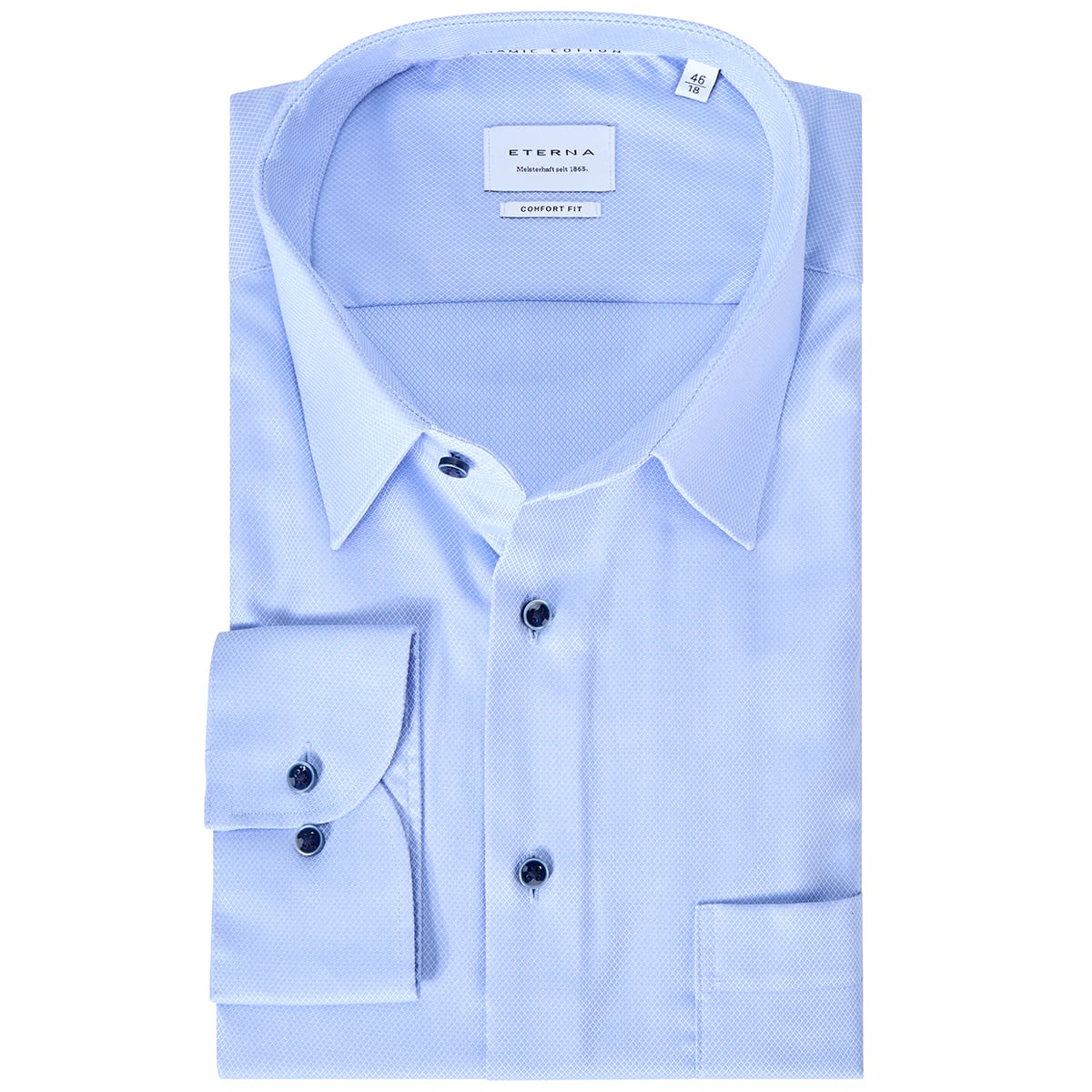 ETERNA Businesshemd aus "Dynamic Cotton™", bügelfrei mittelblau ETERNA Businesshemd aus "Dynamic Cotton™", bügelfrei mittelblau