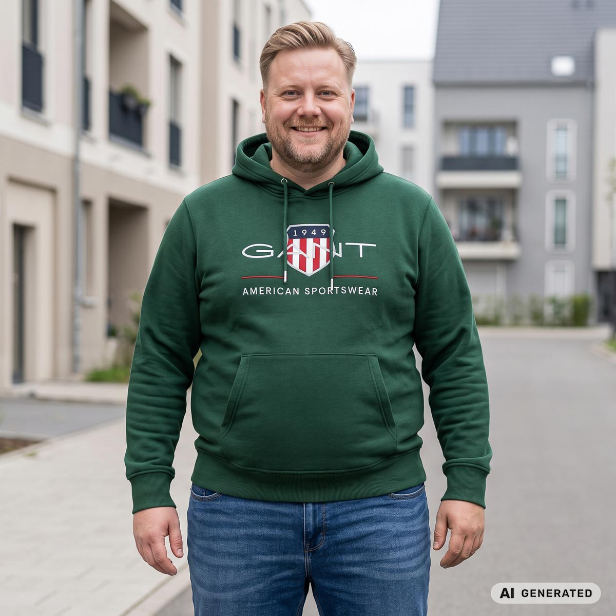 Gant Hoodie mit Fleece-Innenseite dunkelgrün
