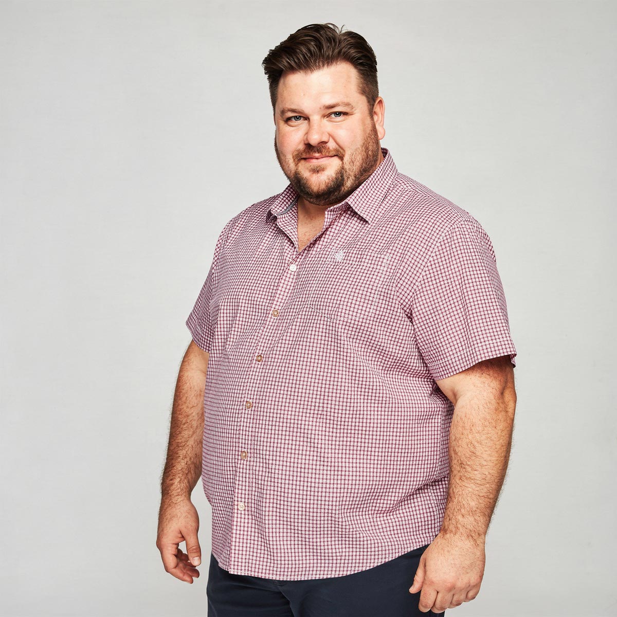 Pfundskerl Trachtenhemd mit Karomuster rot