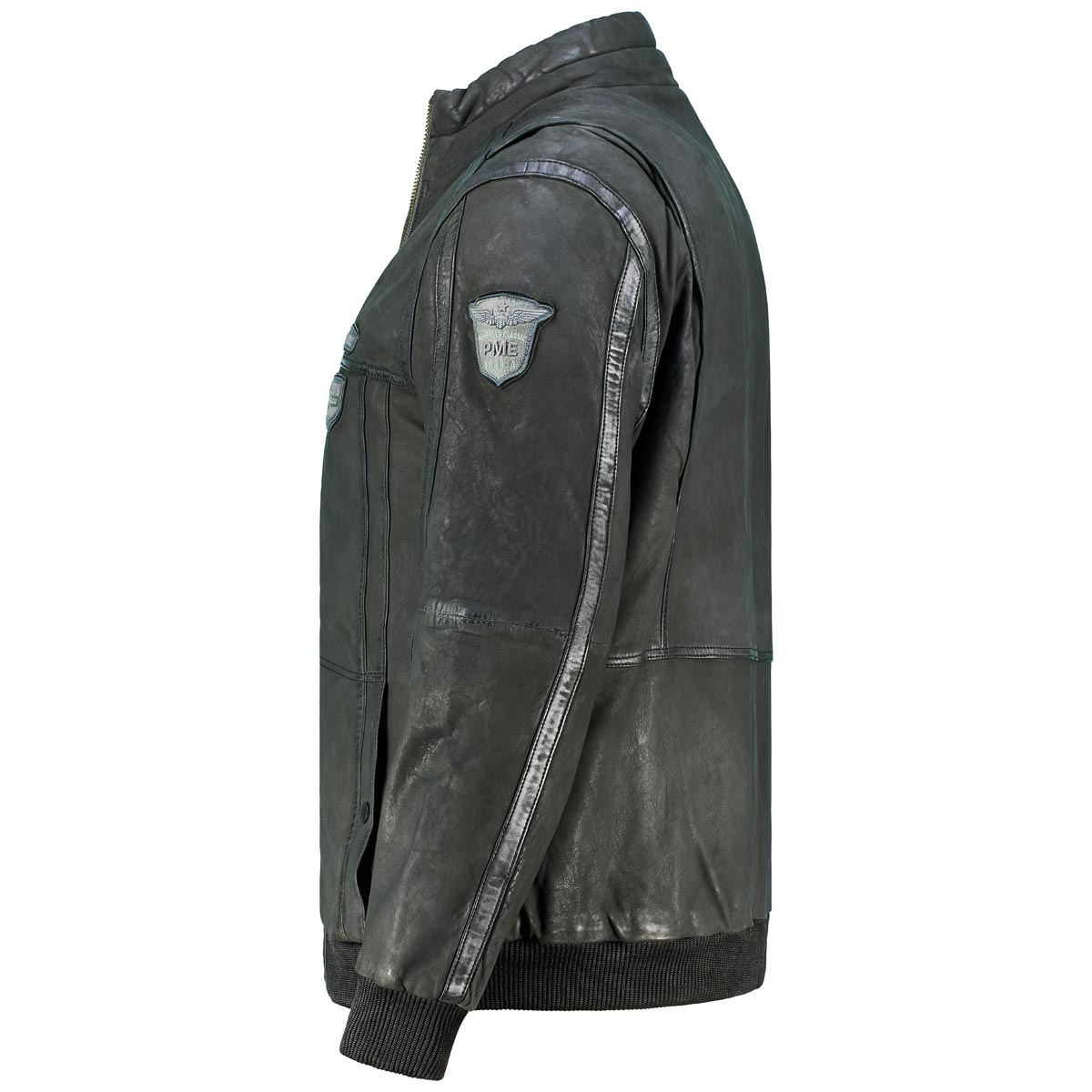 PME LEGEND Lederjacke mit mittlerer Fütterung schwarz