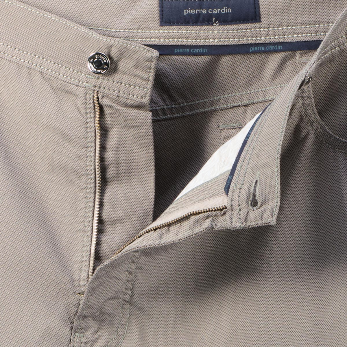 Pierre Cardin Baumwollhose "Lyon" mit Stretch, Slim Fit hellbraun