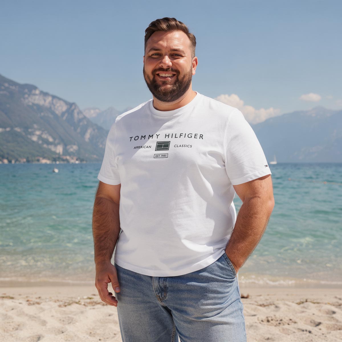 Tommy Hilfiger T-Shirt mit Label-Print weiß