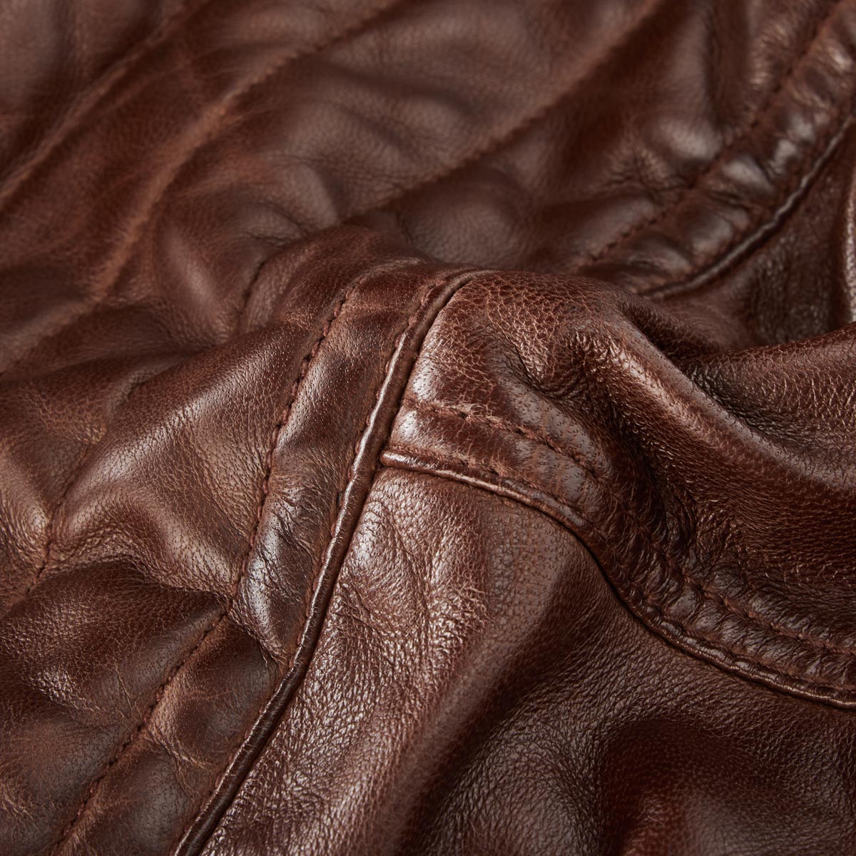 North Lederjacke im Biker-Stil dunkelbraun