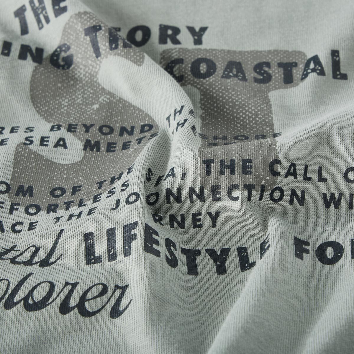 Lerros T-Shirt mit Motiv-Print grau