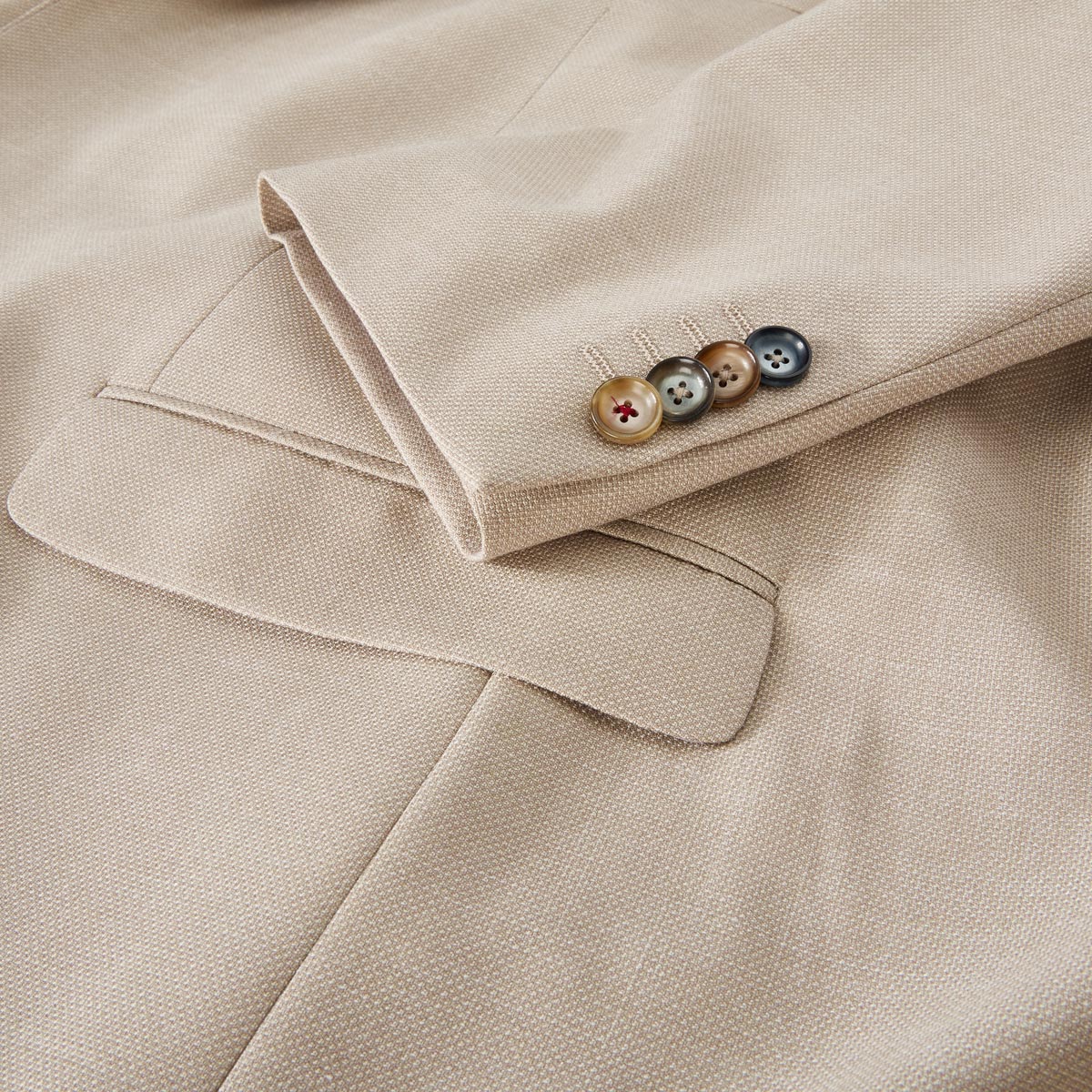 Digel Stretch-Sakko mit feiner Musterung  beige