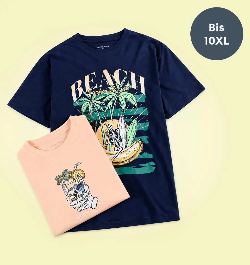 Sommerliche T-Shirts mit Prints in großen Größen bis 10XL für Herren, locker und bequem gestylt