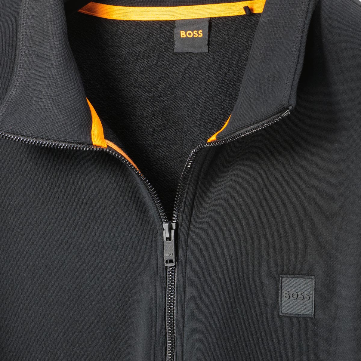 BOSS Sweatjacke aus Baumwolle schwarz
