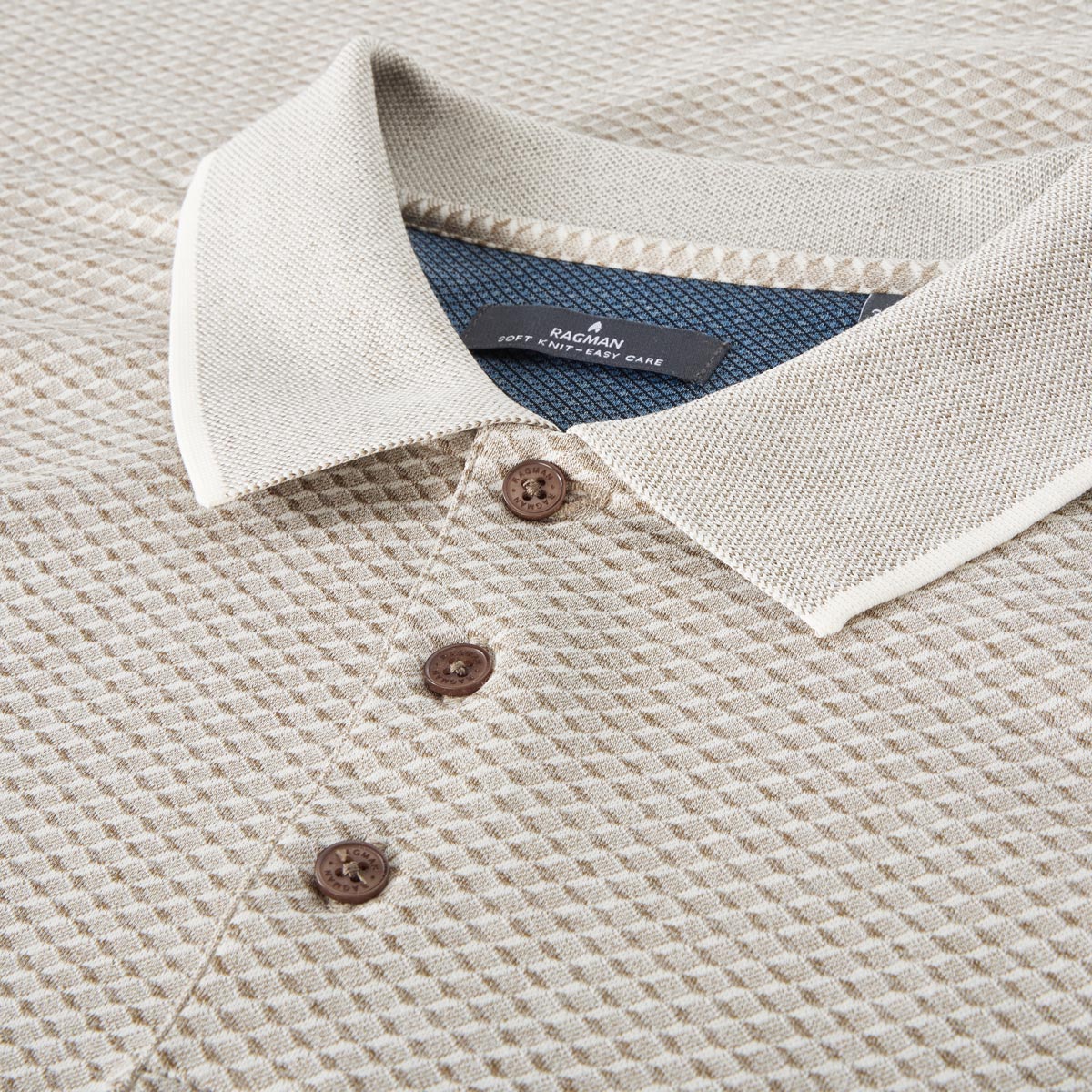 RAGMAN Poloshirt mit Elasthan braun